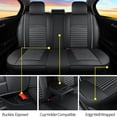 thumbnail image 4 of Car Seat Covers Fit for Kia Soul 2010-2025: 5 Seats Faux Leather Waterproof Seat Protectors (Black&white) - 2 Rows, 4 of 7