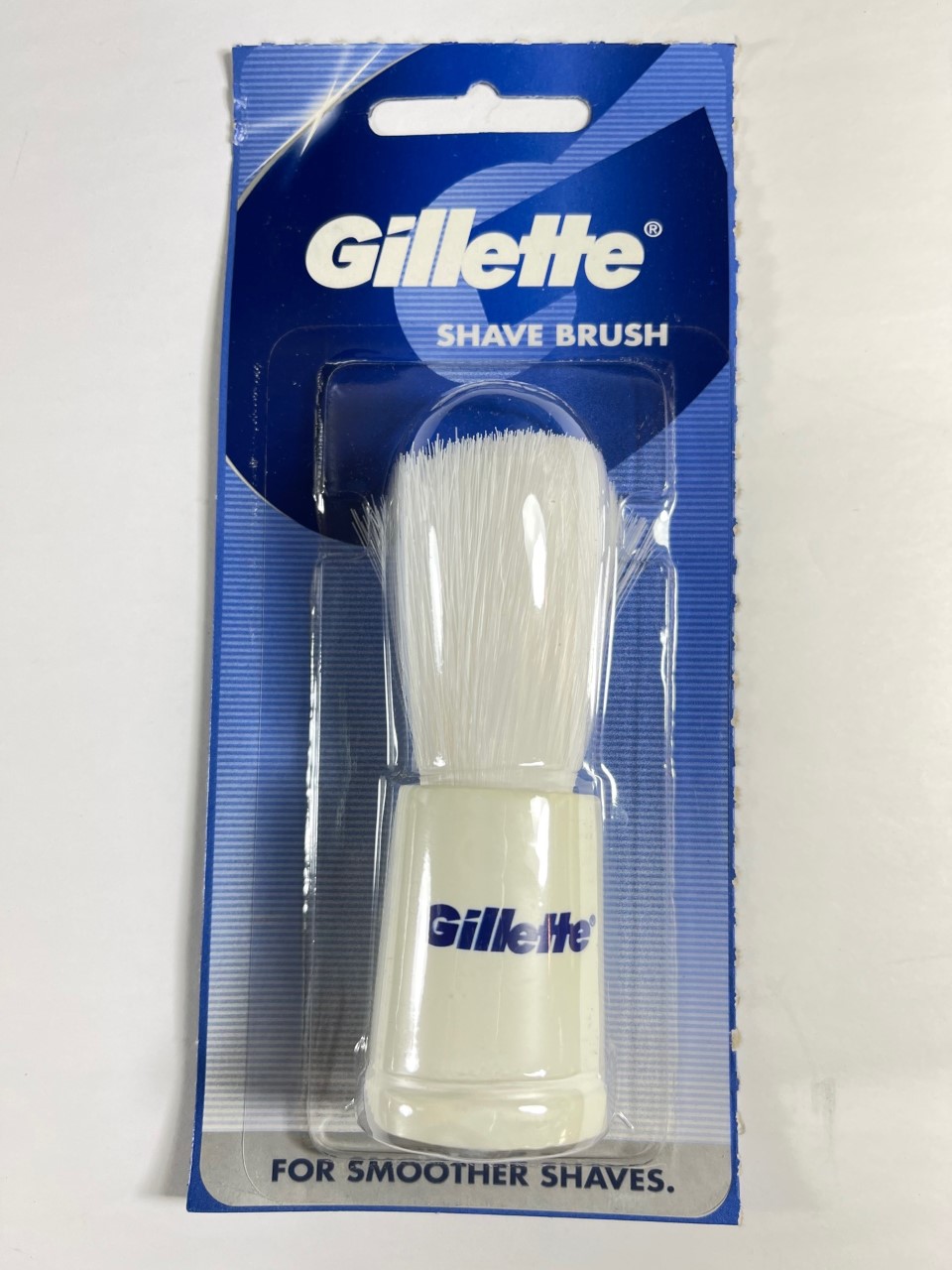 Gillette Shaving Brush Shave Longer Synthetic Bristles White