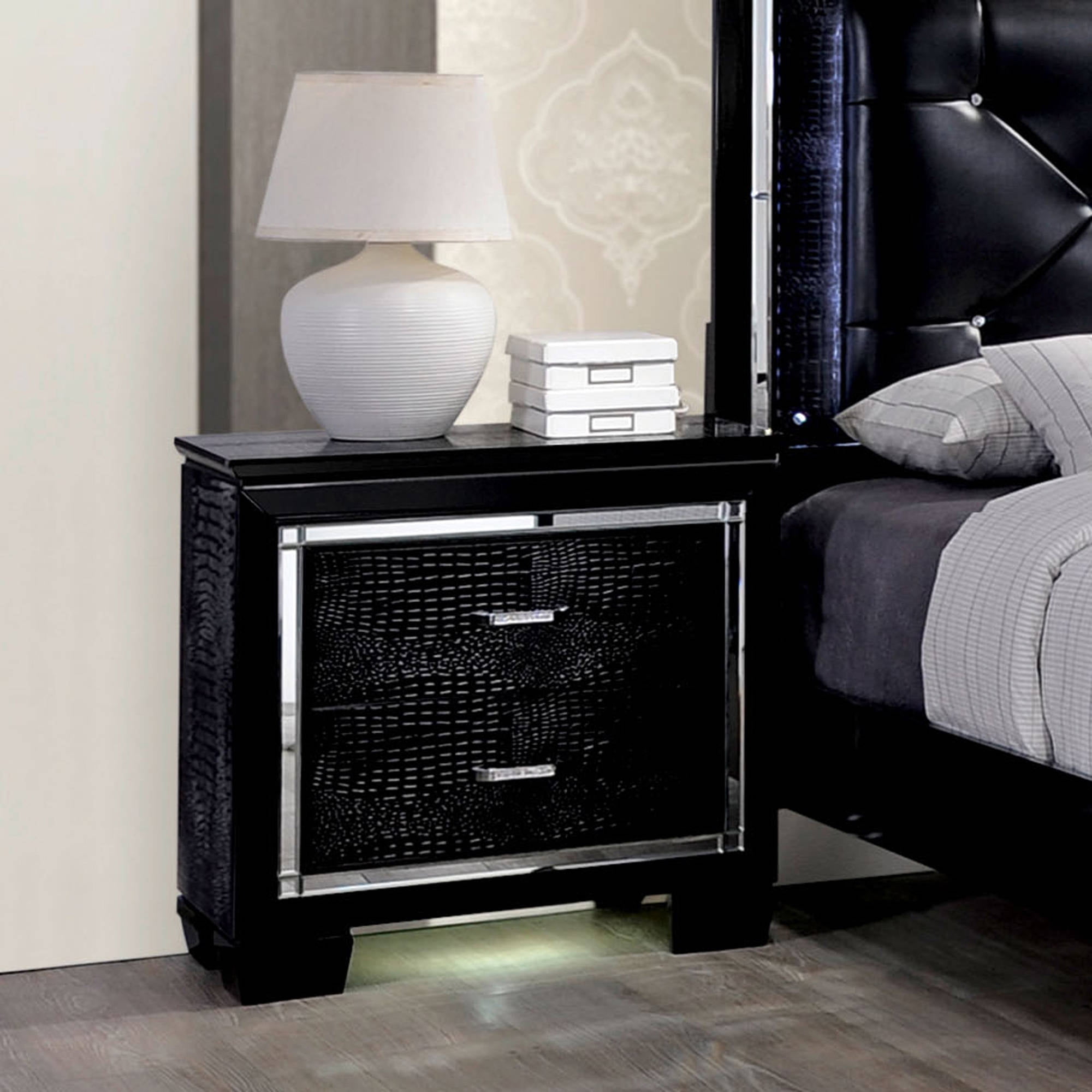 Furniture Of America Alderton Contemporary Nightstand With 2 Drawer Black Walmart Com Walmart Com