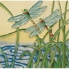 En Vogue B-214 Dragonflies - Decorative Ceramic Art Tile - 8 in. x 8 in.