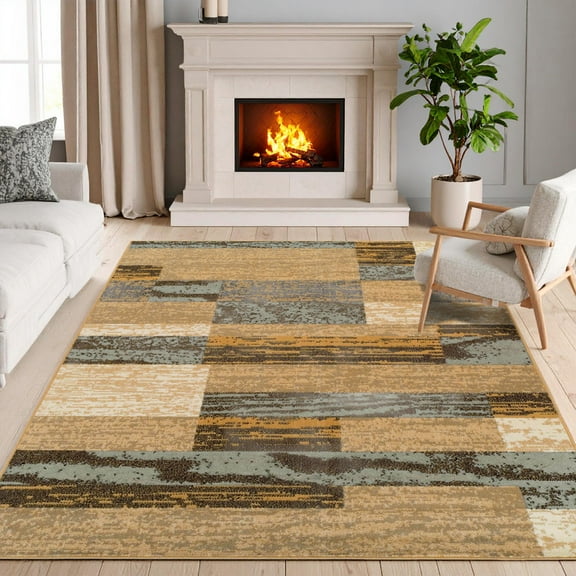 Superior Rockwood Geometric Indoor Area Rug, 8' x 10', Light Blue-Beige