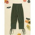 thumbnail image 4 of Linjinx Men's Medieval Ankle Banded Pirate Pants Gothic Renaissance Viking Pirate Costume Lace-Up Trousers Green 150/155, 4 of 7
