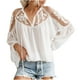 thumbnail image 1 of Moda mujer Casual manga larga cuello en V sólido encaje camisa mujer camisa Top Fridja ghj987+5430, 1 of 6