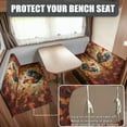thumbnail image 2 of FOR U DESIGNS Rooster Chicken Maple Leaf Print RV Dinette Cushion Covers Stretch Replacement Camper Cushion Slipcover Waterproof RV Couch Cover, 1 Backrest Covers and 1 Bench Covers, 2 of 7