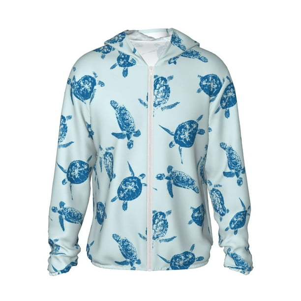 Fotbe Turtle Chaqueta con Protección Solar UPF 50+ para Hombre y Mujer, Camisa con Capucha y Bolsillos-Large