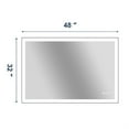 thumbnail image 2 of Spaco 48x32 Inch LED Bathroom Mirror, Black Frame, Distortion-Free, 50,000-Hour LEDs, Ultra-Bright Lighting, Touch Brightness, Defog, Hardwire/Plug-In, 2 of 7