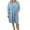 Light Blue Dress, variant on 50% off Clear! Women's Knee Length Loose Sundress Geometric Ethnic Print Tops Half Sleeve Clothing V Neck Elegant Casual Comfy Summer Dresses for Female Blue L