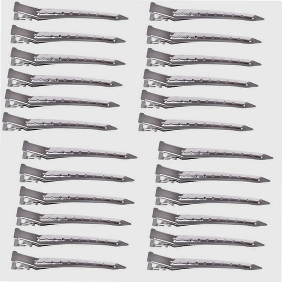 24 Packs Duck Bill Hair Clips, 3.5 Inches Rustproof Metal Alligator Curl Hair Clips with Holes for Hair Styling, Sectioning, Coloring