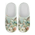 thumbnail image 2 of Psesaysky House Slippers for Woman Hummingbird Peony Flower Print Closed Toe Lightweight Cotton Indoor Slippers Slip on Arch Support Home Shoes, Size 6-7, 2 of 7