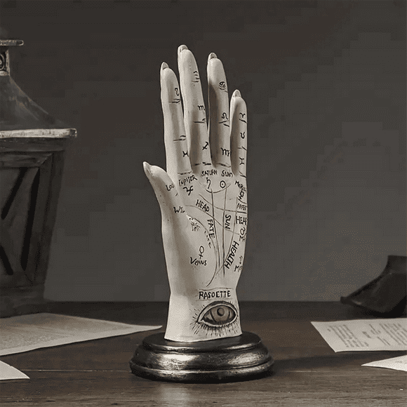 Hand of God Palmistry Statue Devil Hand Figurine Demonic Hand Halloween Decorations Home Decor Desktop Resin Ornaments