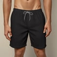 thumbnail image 4 of kamemir Shorts for Men Mens Cotton Linen Shorts Casual Drawstring Shorts Stretch Summer Beach Wear(Black,XL), 4 of 6