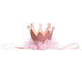 thumbnail image 6 of IBTOM CASTLE Infant Baby Girls 1/2 Birthday Outfit Princess Romper Tutu Skirt Sequin Crown Headband Clothes Set for Cake Smash Photo Prop 3-6 Months Pink, 6 of 8