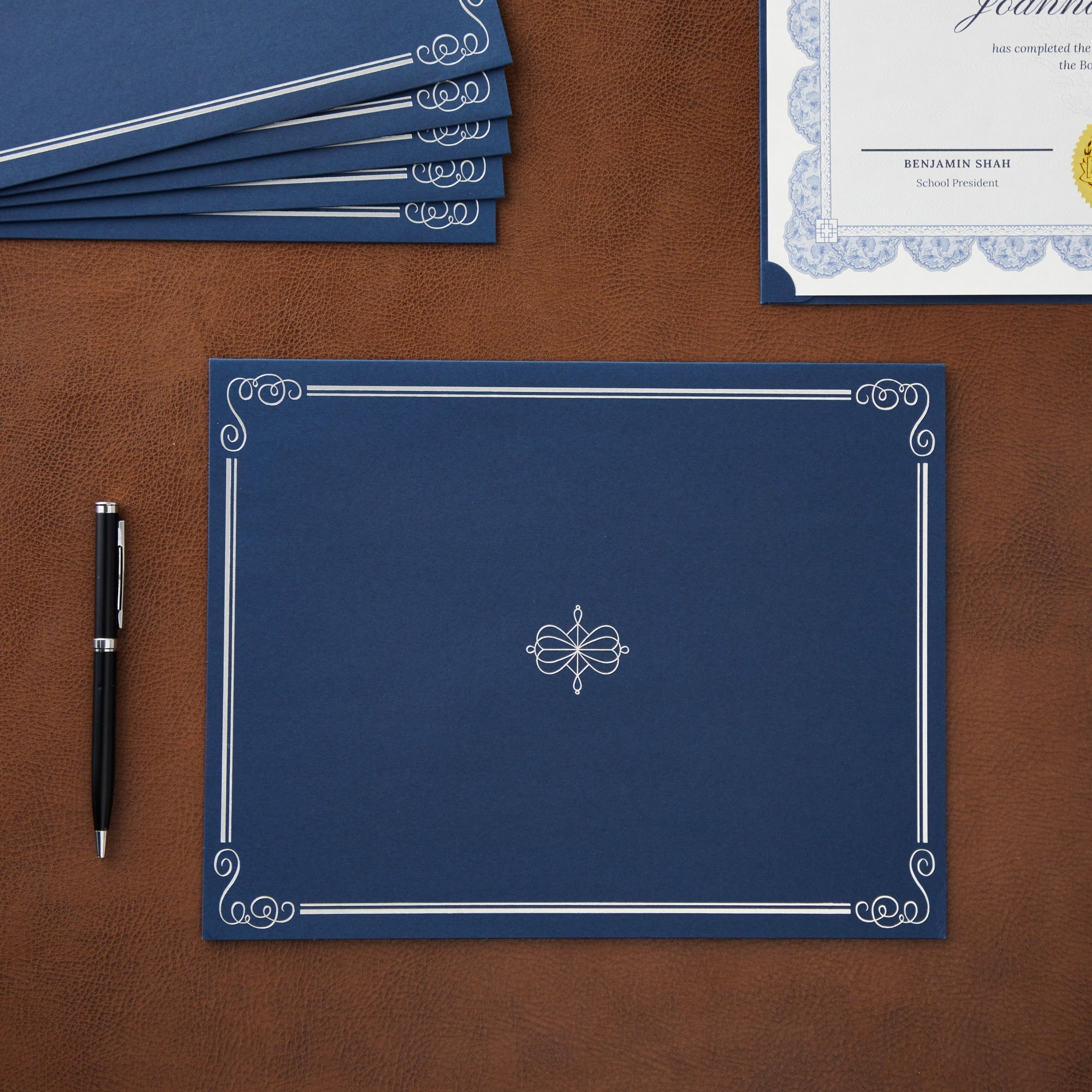 24 Pack Navy Blue Certificate Holders Kit with 8.5 x 11 Certificate Paper  for Printing, Gold Seals for Appreciation, Graduation, Student Awards, and  Employee Recognition