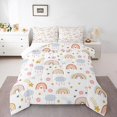thumbnail image 1 of YST Girls Rainbow Comforter Full Size Colorful Stripes Comforter Set for Kids Children Multicolor Bedding Set Room Decor Cute Kawaii Girly Duvet Set, 1 of 5