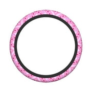 XMXY Car Steering Wheel Cover, Pink Blessing Non-Slip Jeep Truck Universal Elastic Steering Wheel Protector 15 inch