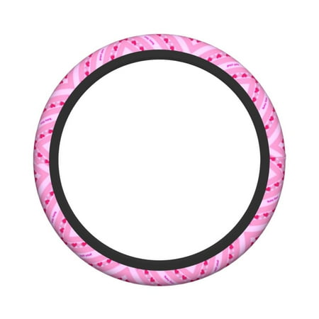 XMXY Car Steering Wheel Cover, Pink Blessing Non-Slip Jeep Truck Universal Elastic Steering Wheel Protector 15 inch