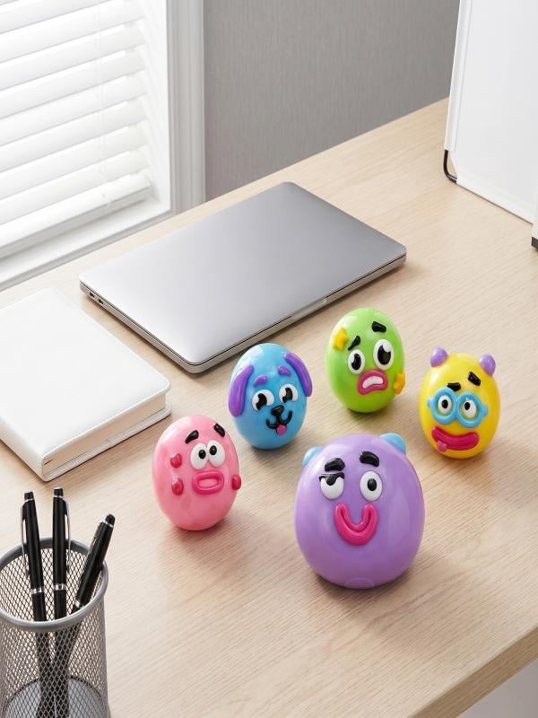Face-Changing Squishy Stress Balls 5-Pack, Squeeze and Swap Face Sensory Toys, Cute Expression Decompression Toys, Anxiety Relief Fidget Toys Set