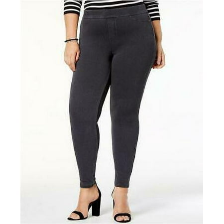 HUE Women's Plus Graphite Wash Mid Rise Skinny Original Jean Leggings Size 3X