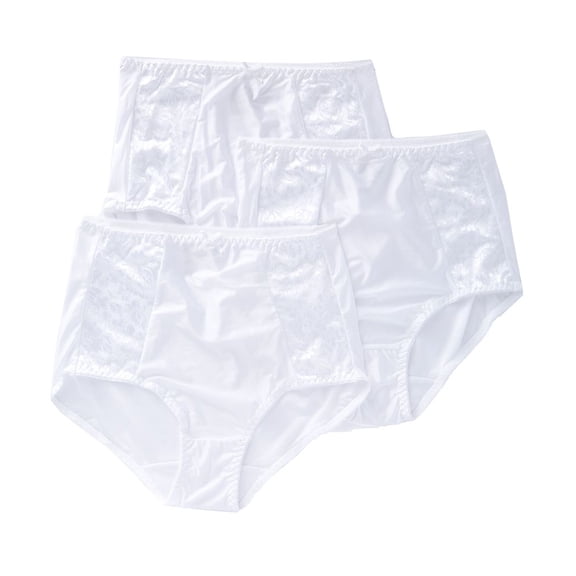 Women's Bali DFDBB3 Double Support Brief Panty - 3 Pack (White x3 6)