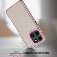 thumbnail image 3 of For Motorola Edge 2025 Polished Oil Thick Acrylic Metal Button Hybrid Case Cover - Light Pink, 3 of 3