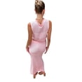 thumbnail image 6 of Wassery Women Crochet Knit Long Skirt Sets Sleeveless Hollow Out Knitted Tank Tops and Bodycon Long Skirt Set Beach Vacation Outfits, 6 of 7