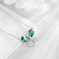 thumbnail image 4 of Ydou Butterfly Necklace for Women,925 Sterling Silver May Birthstone Emerald Green Necklace Christmas Birthday Mother's Day Gift for Mom Wife, 4 of 10