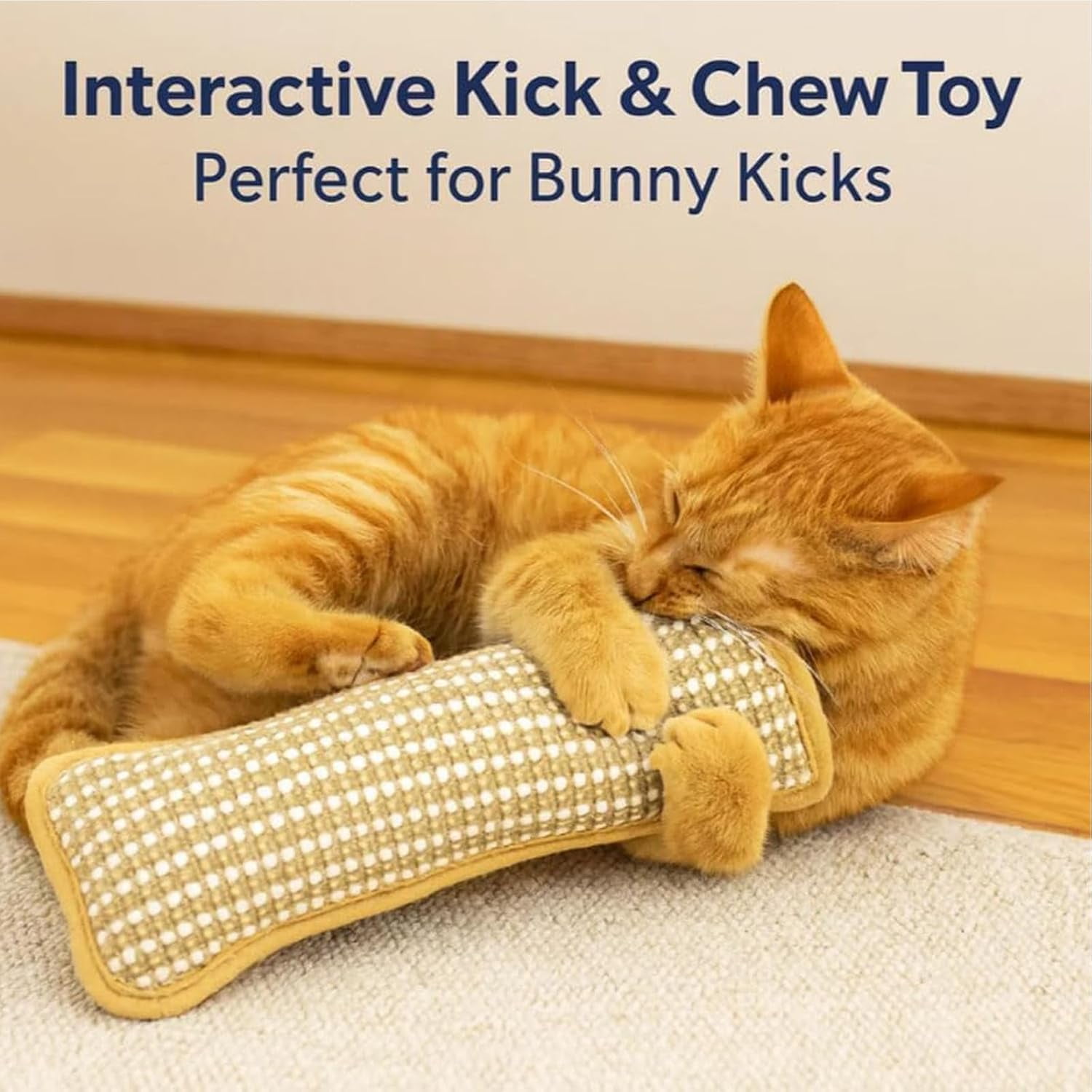 Interactive Refillable Catnip Chew Toy, Durable Sisal Kicker Pillow for Teething & Scratching, Suitable for Kittens & Adult Indoor Cats