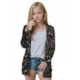 thumbnail image 5 of Girls Lightweight Cardigan Soft Long Sleeve Plain Open Front Blouse with Pockets Kids School Casual Elegant Cute Tops Clothes Black 11-12 Years, 5 of 7