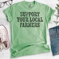 thumbnail image 2 of Support Your Local Farmers Shirt, Unisex Women's Men's Shirt, Farm Shirt, Farm Girl Shirt, Proud Farmer Tee, Heather Apple Green, X-Large, 2 of 6
