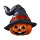 thumbnail image 1 of Divertida decoración de Halloween: estatua de cabeza de calabaza para jardín, chimenea o patio. Gris Izquierda, 1 of 9