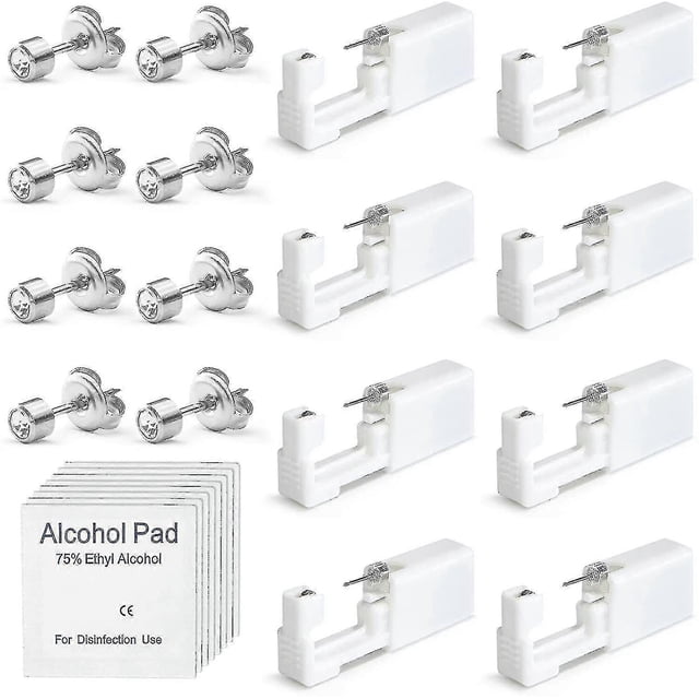 8 Pack Disposable Ear Piercing Gun With Ear Studs Painless And Safe Ear Piercing Kit For Girls Boys Women Men