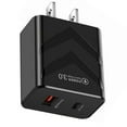 thumbnail image 3 of USB C Wall Charger, 4-Pack USB Type C Fast Power Charging Block Dual Port USB A & USB C Plug Adapter Compatible with iPhone, iPad, Samsung Galaxy, LG, Google Pixel, Moto, USB-C Port (Black), 3 of 3