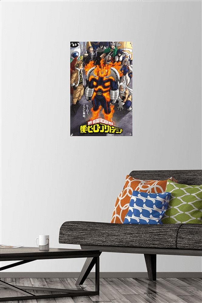 My Hero Academia: Season 6 - Teaser Key Art Wall Poster with Push Pins, 14.725" x 22.375"