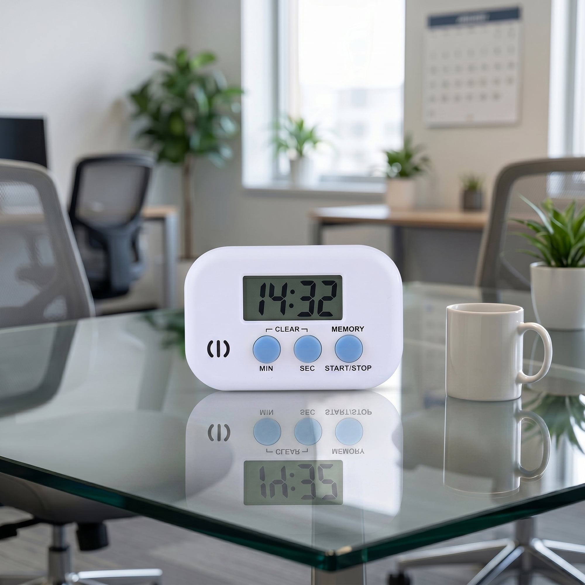 Unique Bargains Digital Loud Alarm Magnetic Backing Timer for Learning White-blue