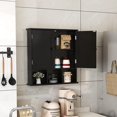 thumbnail image 5 of Black Bathroom Cabinet,Bathroom Wall Cabinet 2 Door Adjustable Shelves,Over The Toilet Storage Cabinet,Black Bathroom Cabinet Wall Mounted,Medicine Cabinets for Bathroom Laundry Room Kitchen, 5 of 18