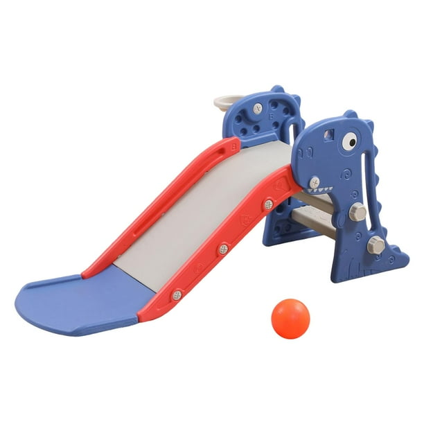 Dinosaurio en forma de tobogán Escaleras Juguetes de desarrollo Juego de deslizamiento suave Material didáctico Diapositivas Juguete para guardería Azul SM SunniMix Tobogán interior