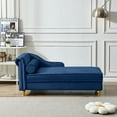 thumbnail image 4 of Modern Upholstery Chaise Lounge Chair with Storage Velvet (Navy Blue) 02814, 4 of 9