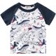 thumbnail image 3 of Camiseta para niños pequeños, ropa para bebés, blusa de manga corta con estampado de tiburón y dinosaurio, 3 of 5