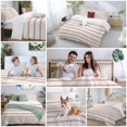 thumbnail image 5 of 3 Piece Red Striped Duvet Cover Set Full Size, Microfiber Comforter/Quilt Cover with Corner Ties and 2 Pillowcases, Rustic Red Stripe Modern Art Beige All Season Soft Bedding with Zipper Closure, 5 of 8
