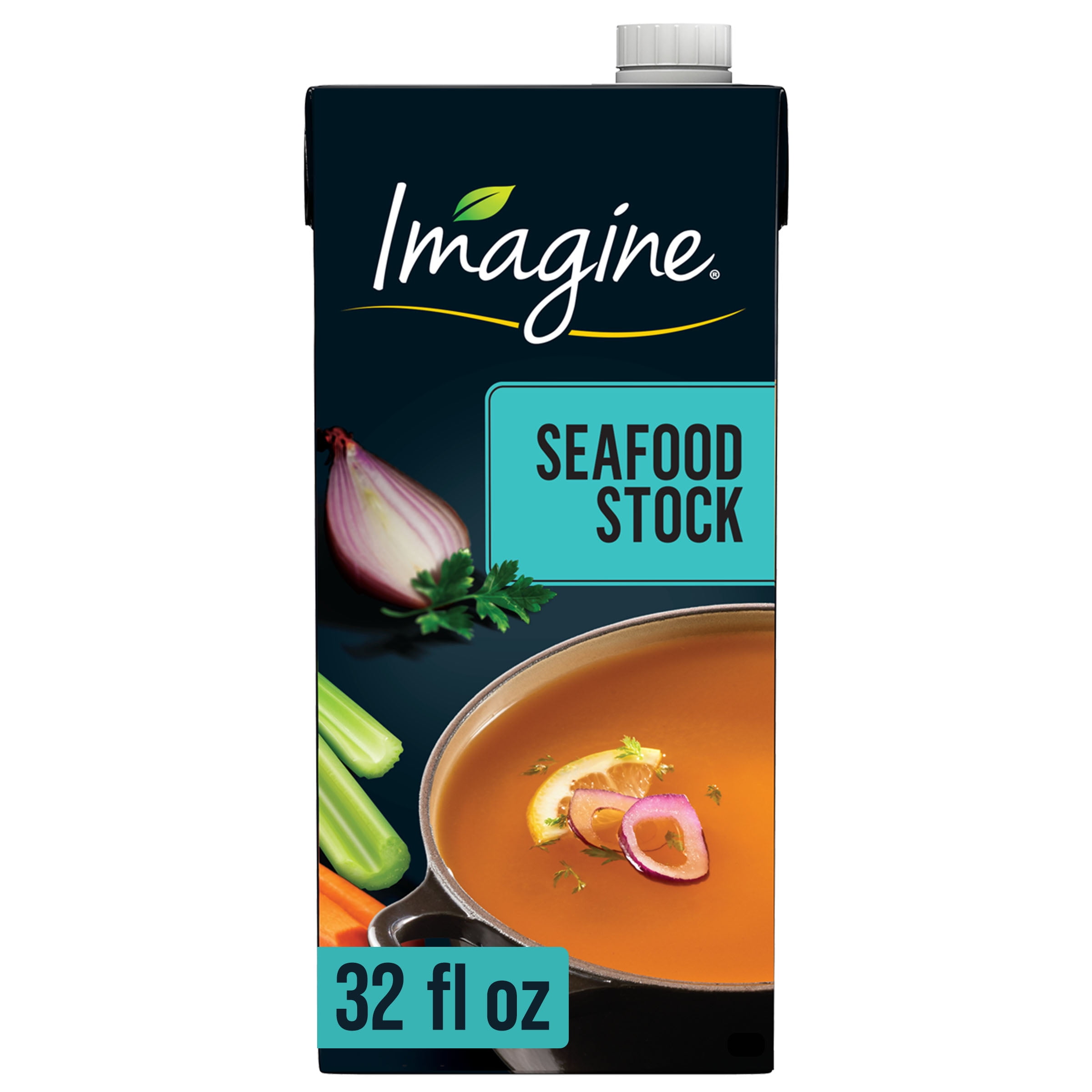 (3 pack) Imagine Seafood Stock, 32 fl oz Carton