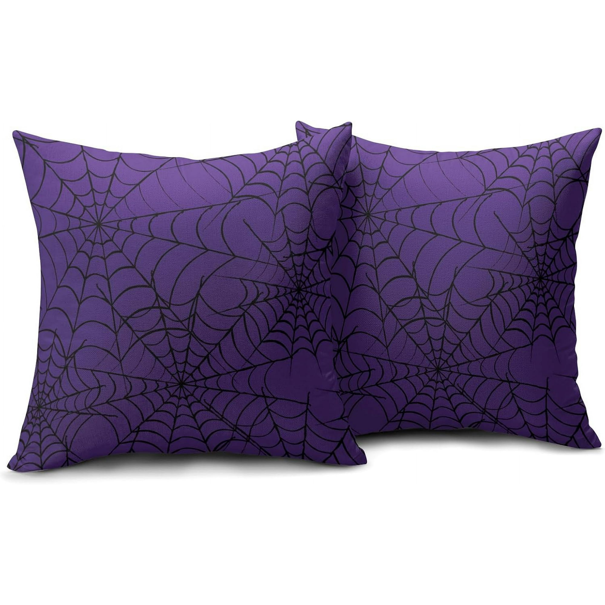 sasyxdc Halloween Spiderweb Pillow Covers 18x18 Black White Spider