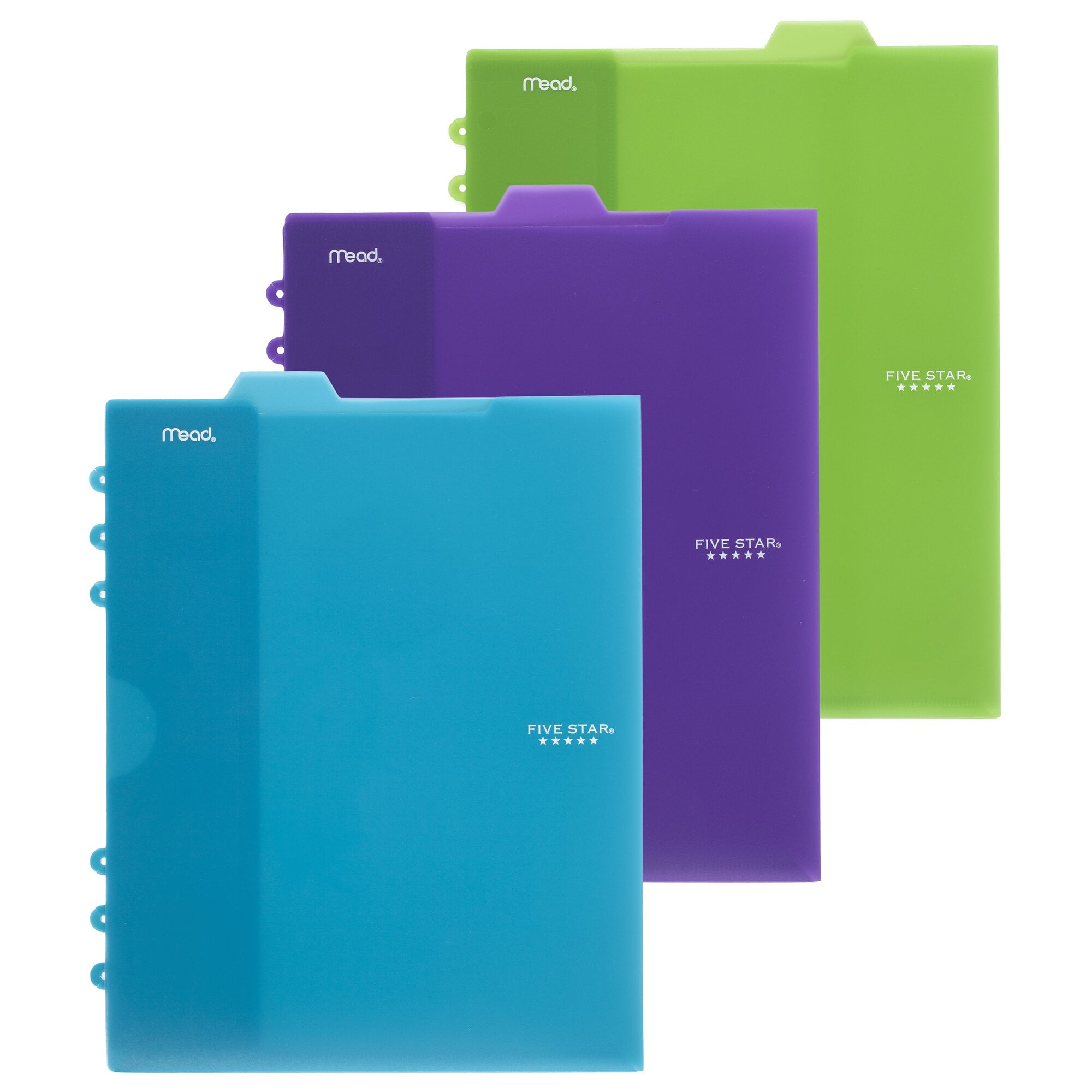Five Star Tabbed Pocket Dividers, 3 Pack, Assorted Colors