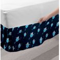 thumbnail image 2 of Elf Bed Skirt, Flying Fairytale Elves with Wands, Elastic Bedskirt Dust Ruffle Wrap Around for Bedding Decor, 4 Sizes, Dark Blue Aqua, by Ambesonne, 2 of 2