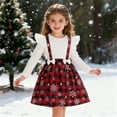 thumbnail image 2 of XEGLSBU Girls Christmas Dress Size 7 Tulle Girls Party Dress with Cartoon Snowflake Plaid Pattern Festive Holiday Tutu Gown for Toddler and Kids Casual Play Red Size 5-6 Years, 2 of 9