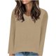 thumbnail image 2 of Suéter de cuello en V para mujer, jersey de manga larga de color liso con cuello en V, suéter informal de moda, top de poliéster para mujer, 2 of 6