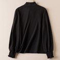 thumbnail image 4 of TKLPEHG Casual Tops for Women Crew Neck Chiffon Bow Shirts Comfy Lightweight Long Sleeve T Shirt Fall Tops Fashion Solid Color Loose Pullover (Black,S), 4 of 8