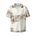 thumbnail image 4 of Uemuo Western Desert Cowboys Pattern Cotton Linen Short Sleeve Shirts,Casual Lightweight Button Down Shirts,Vacation Beach Summer Tops-XX-Large, 4 of 7