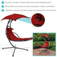 thumbnail image 2 of Sunnydaze Steel Outdoor Floating Chaise Lounge Chair with Stand and Canopy - Set of 2, Red, 2 of 9