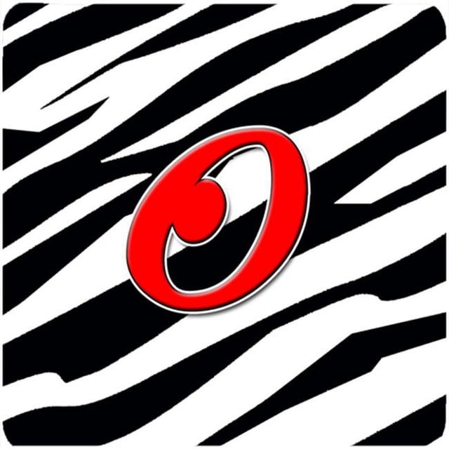 Carolines Treasures CJ1024-OFC Monogram - Zebra Red Foam Coasters- Initial Letter O - Set 4- 3.5 x 3.5 In.