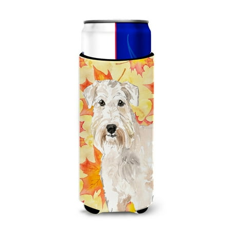 

Carolines Treasures CK1820MUK Fall Leaves Wheaten Terrier Michelob Ultra Hugger for slim cans Slim Can multicolor